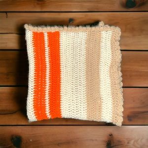 Crocheted striped baby blanket
